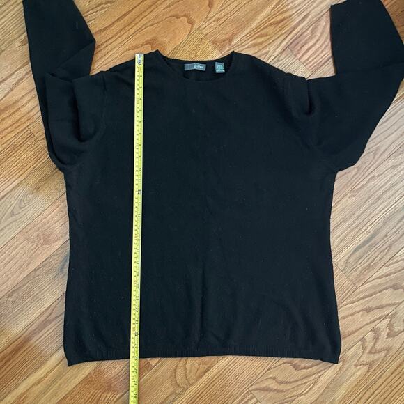 Griffen Cashmere Crewneck Sweater Womens 1X Black Long Sleeves Minimalist Casual - Picture 6 of 6